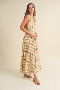 Jocelyn Halter Stripe Maxi Dress