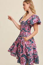 Load image into Gallery viewer, Vivienne Floral Print Puff Sleeve Midi Dress