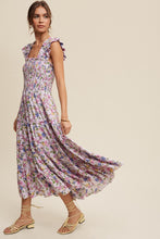 Load image into Gallery viewer, Lia Flower Print Ruffle Tiered Maxi Dress