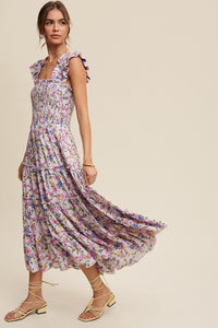 Lia Flower Print Ruffle Tiered Maxi Dress