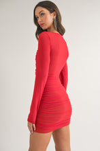 Load image into Gallery viewer, Madeline Long Sleeve Ruched Mini Dress