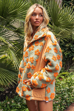 Load image into Gallery viewer, Teagan Floral Sherpa Oversized Jacket