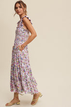 Load image into Gallery viewer, Lia Flower Print Ruffle Tiered Maxi Dress