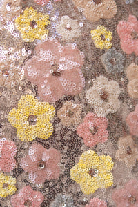 Samira Strapless Floral Sequin Mini Dress