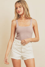 Load image into Gallery viewer, Double Layer Square Neck Tank Bodysuit - Mauve