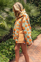 Load image into Gallery viewer, Teagan Floral Sherpa Oversized Jacket
