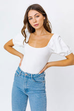Load image into Gallery viewer, Balloon Elbow Sleeve Open Back Bodysuit