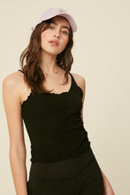 Load image into Gallery viewer, Miami Ruffled Edge Camisole Tank Top - Black