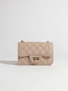 Beige Mini Quilted Crossbody Bag
