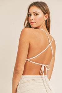 Alexis Slinky Open Back Ruched Mini Dress - Cream