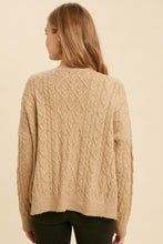 Load image into Gallery viewer, Desiree Tan Cable Knit Cardigan
