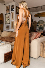 Load image into Gallery viewer, Elena Wide Leg Tie Strap Ribbed Jumpsuit