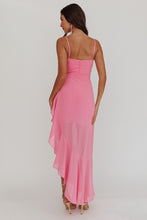 Load image into Gallery viewer, Clara Pink Chiffon Asymmetrical Waterfall Dress
