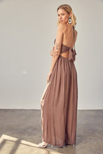 Load image into Gallery viewer, Halter Neck Back Tie Jumpsuit