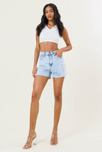 Load image into Gallery viewer, Color Block High Rise Denim Shorts