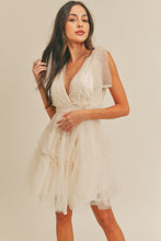 Load image into Gallery viewer, Kara Cream Pearl Tulle Mini Dress