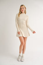 Load image into Gallery viewer, Hillary Cream Fit &amp; Flare Ribbed Mini Dress