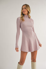 Load image into Gallery viewer, Hillary Lavender Fit &amp; Flare Ribbed Mini Dress