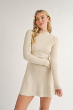 Load image into Gallery viewer, Hillary Cream Fit &amp; Flare Ribbed Mini Dress