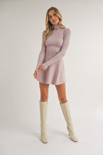 Load image into Gallery viewer, Hillary Lavender Fit &amp; Flare Ribbed Mini Dress