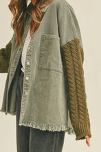 Load image into Gallery viewer, Camille Denim Cardigan Shacket - Olive
