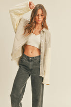 Load image into Gallery viewer, Camille Denim Cardigan Button Down Shacket - Cream