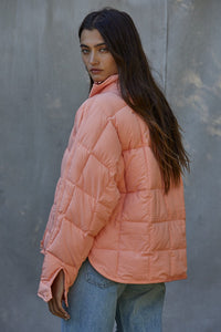 Soleil Peach Pullover Puffer Jacket