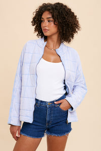Whitney Burnout Quilted Jacket - Blue