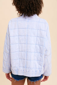 Whitney Burnout Quilted Jacket - Blue