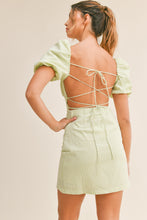 Load image into Gallery viewer, Jayden Plaid Puff Sleeve Open Back Mini Dress