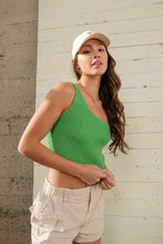 Load image into Gallery viewer, Ribbed Tie Back Sweater One Shoulder Top