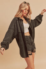 Load image into Gallery viewer, Kelly Button Down Textured Shacket - Charcoal