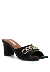 Hotshot Mid Heel Chain Detail Heels