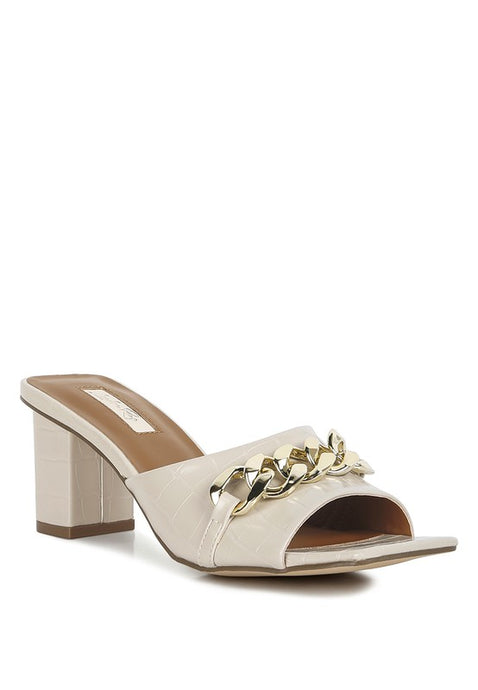 Hotshot Mid Heel Chain Detail Heels