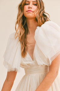 Olivia Tulle Mini Dress with Train