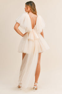 Olivia Tulle Mini Dress with Train