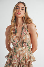 Miranda Halter Ruffle Tier Maxi Dress - Taupe Medium Miranda Halter Ruffle Tier Maxi Dress - Taupe Medium