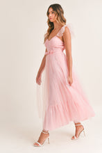 Load image into Gallery viewer, Jessica Pink Corset Tulle Midi Dress