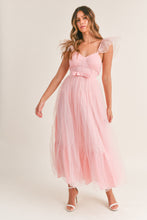 Load image into Gallery viewer, Jessica Pink Corset Tulle Midi Dress