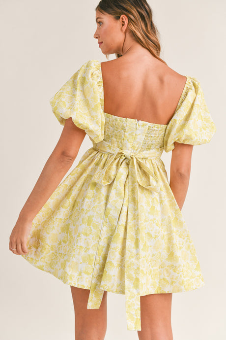 Cameron Floral Puff Sleeve Mini Dress