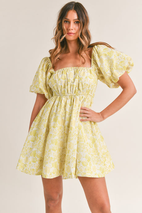 Cameron Floral Puff Sleeve Mini Dress