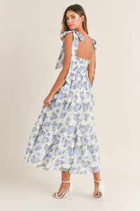 Winnie Flowy Blue Floral Sweetheart Maxi Dress - PREORDER