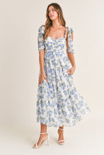 Load image into Gallery viewer, Winnie Flowy Blue Floral Sweetheart Maxi Dress - PREORDER