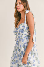 Load image into Gallery viewer, Winnie Flowy Blue Floral Sweetheart Maxi Dress - PREORDER