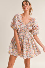 Load image into Gallery viewer, Harley Floral Print V-Neck Puff Sleeve Mini Dress