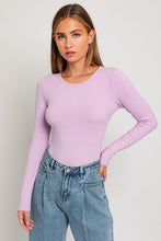 Load image into Gallery viewer, Long Sleeve Round Neck Ribbed Bodysuit