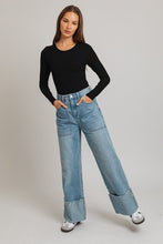 Load image into Gallery viewer, Long Sleeve Round Neck Ribbed Bodysuit