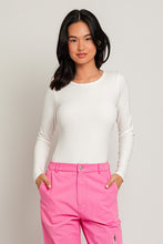 Load image into Gallery viewer, Long Sleeve Round Neck Ribbed Bodysuit