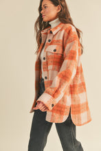 Load image into Gallery viewer, Brushed plaid shacket women’s casual fashion outerwear button down layer