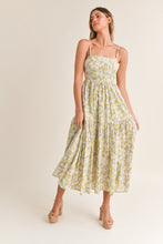 Load image into Gallery viewer, Nora Spaghetti Strap Green Floral Maxi Dress